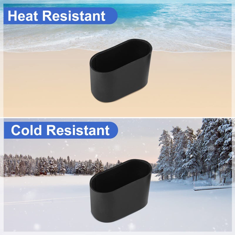 Masendelk Oval Furniture Leg Protectors 1.57"" x 0.79"", Masendelk 24 Pack Black Chair Leg Caps Wood Floor Protectors, 40 x 20mm PVC Chair Leg Covers - Image 3
